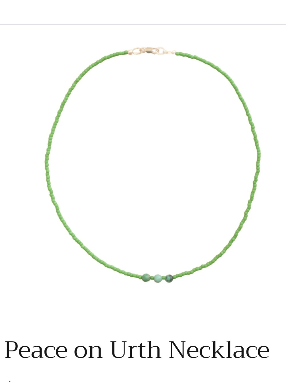 Urth and Sea Laguna Beach Green Beaded Necklace